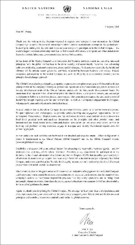 火博体育在线加入联合国全球契约组织 助推新旧动能转换可持续发展